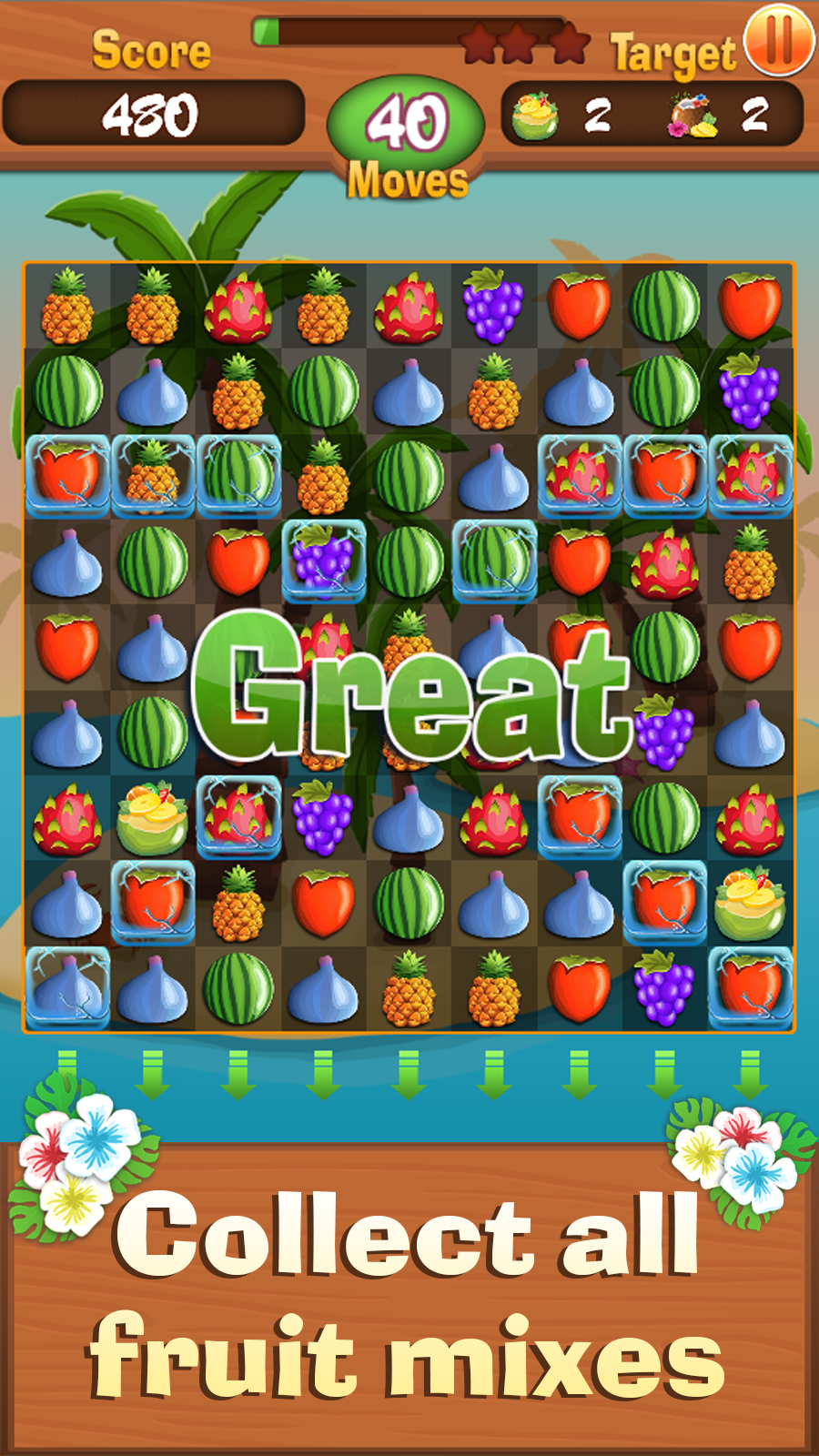 Fruit Rio Splash: Match 3 Game Screenshot
