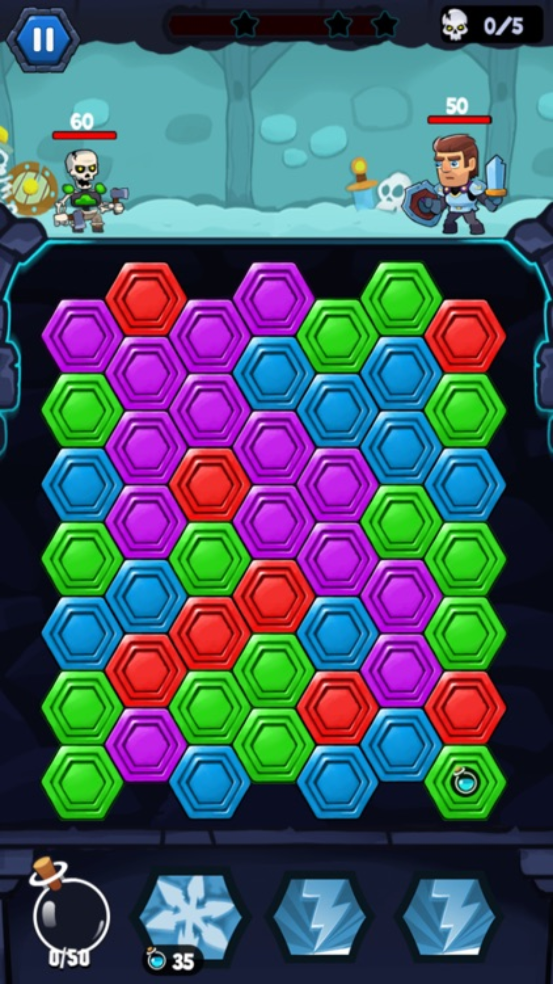 Hexa Dungeon Game Screenshot