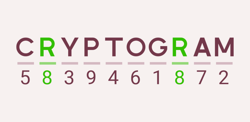 Banner of Cryptogram Letters and Numbers 