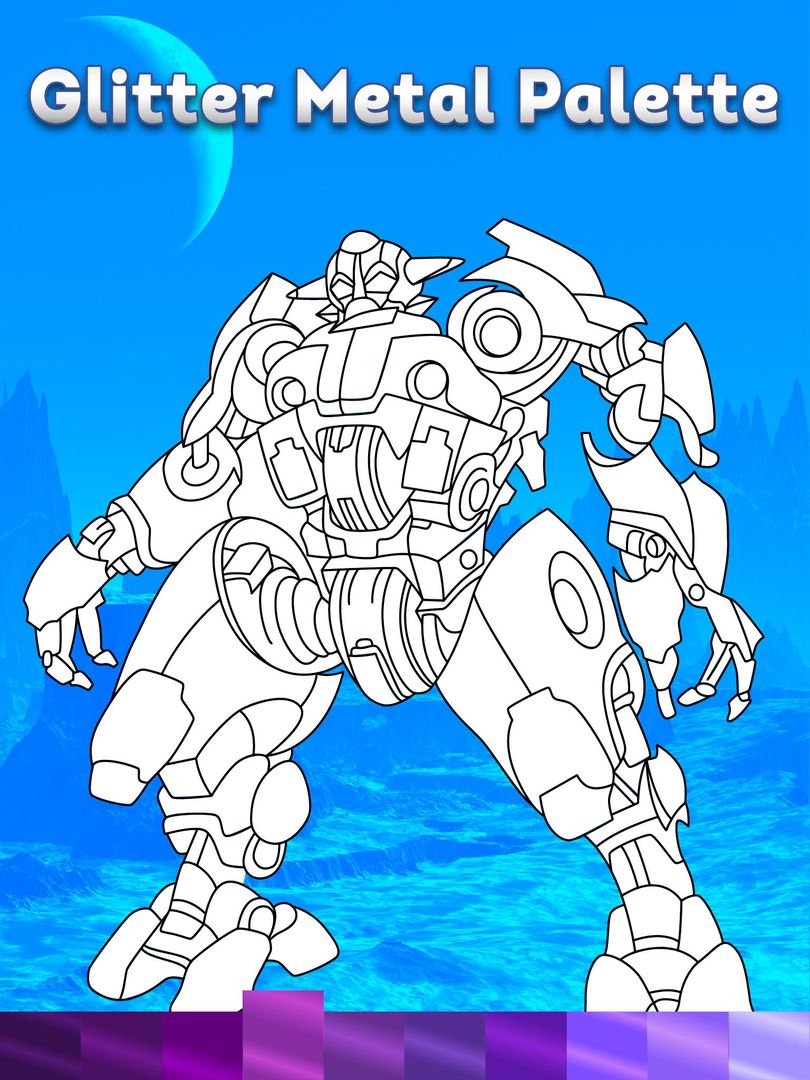 Screenshot of Robots Coloring Pages with Animated Effects