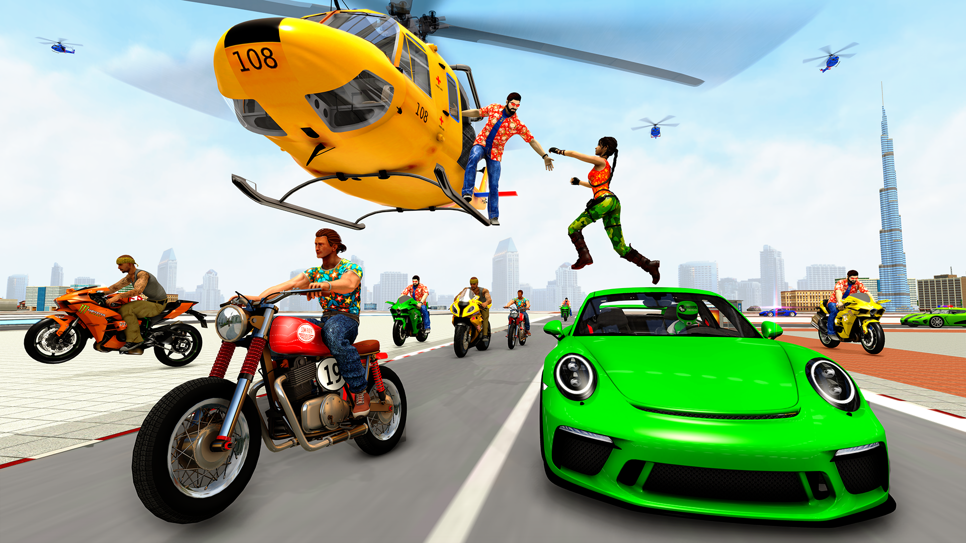 Screenshot of Indian Bikes and Car Games 3D
