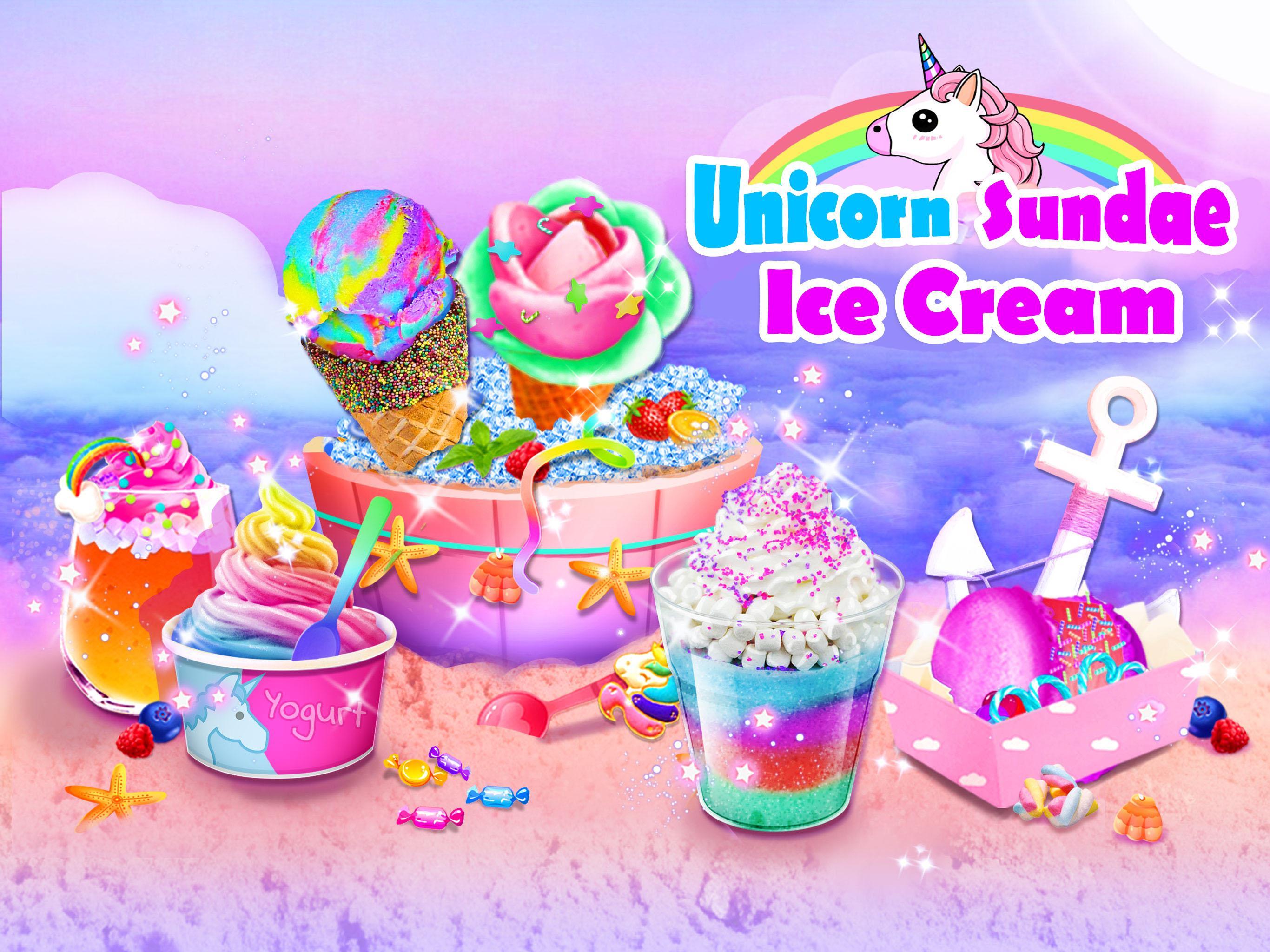 Unicorn Ice Cream Sundae - Ice Desserts Makerのキャプチャ