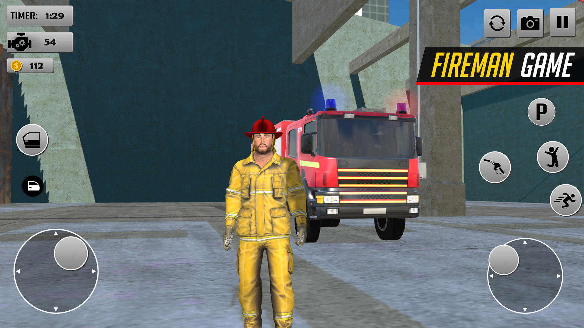 Captura de Tela do Jogo Fire Truck Rescue: firefighter