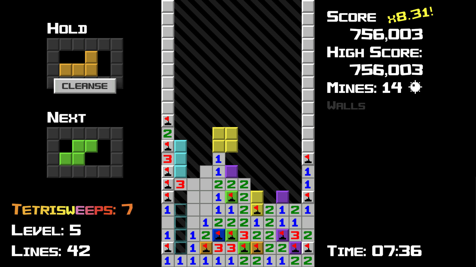 Tetrisweeper screenshot game