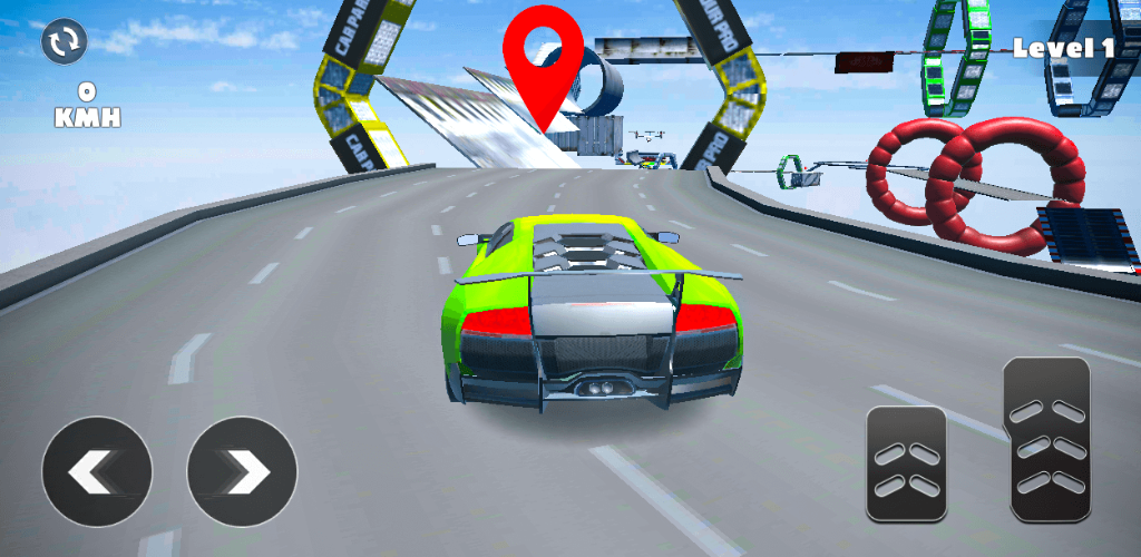 Cuplikan Layar Game Crazy Car Stunt Races Ramps