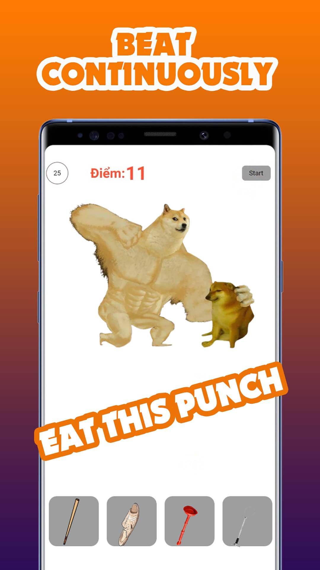 Screenshot of Hit Cheems, Bonk Dog Funny Dog