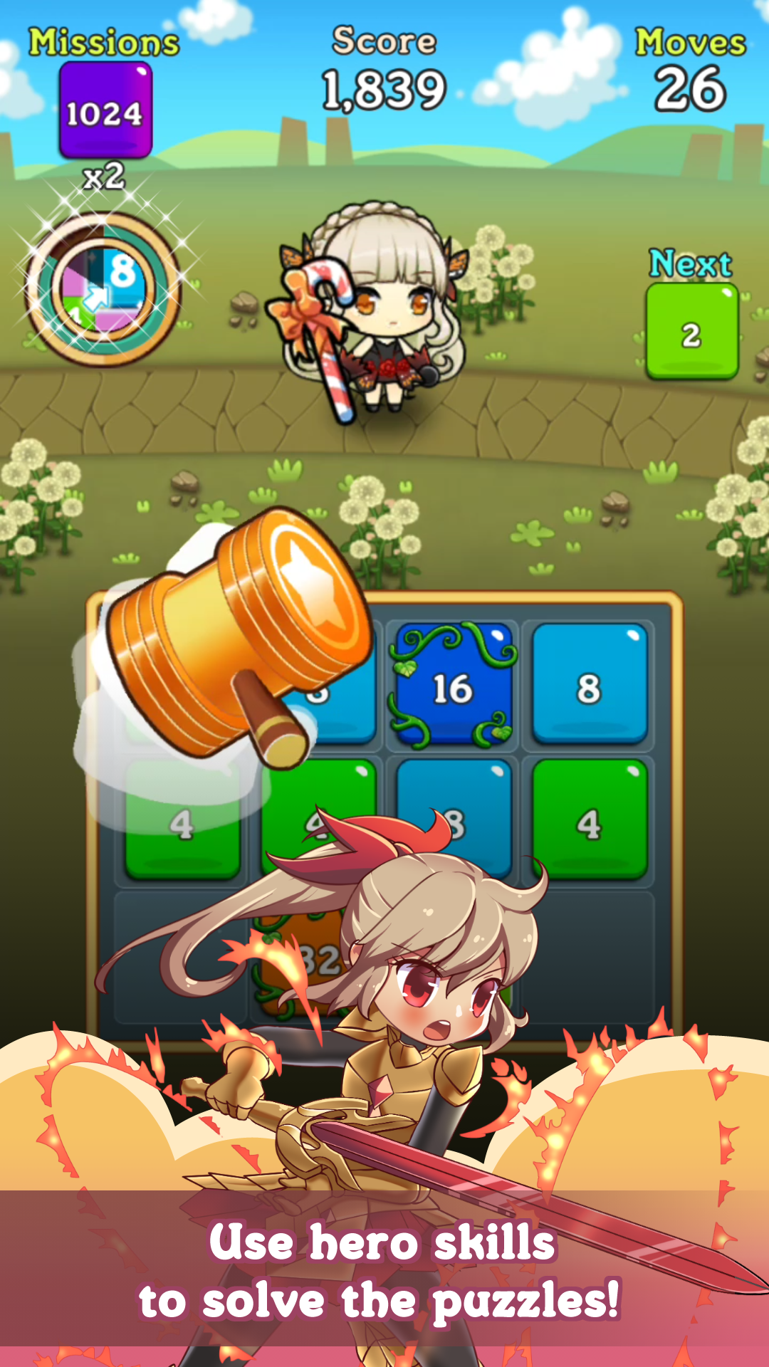 Fantasy Story : 2048 Game Screenshot