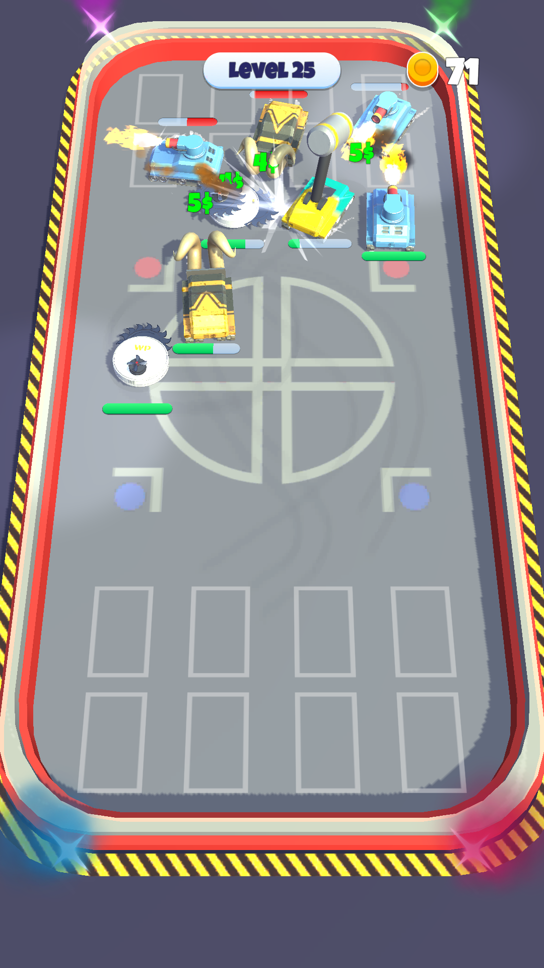 Merge & Crush Cars Game Screenshot