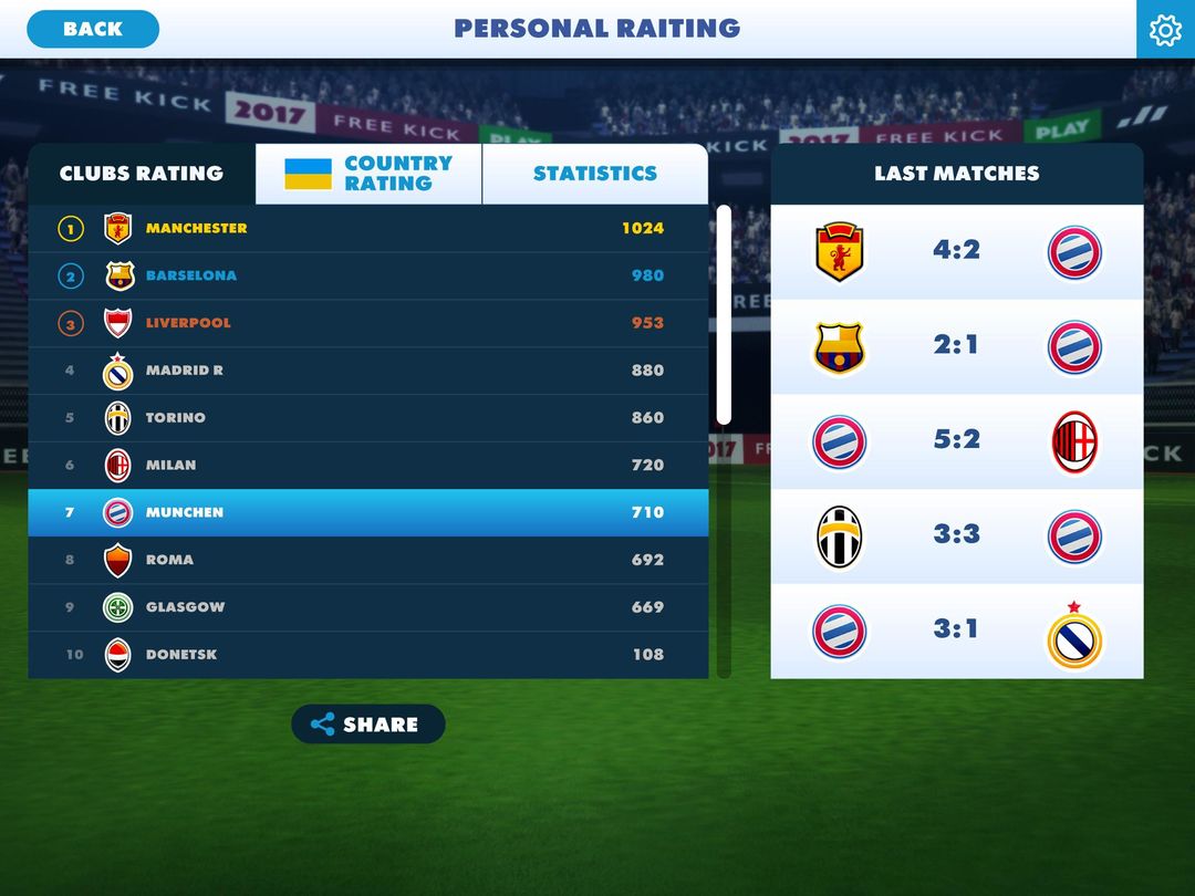 Football Champions Free Kick League 17 screenshot game