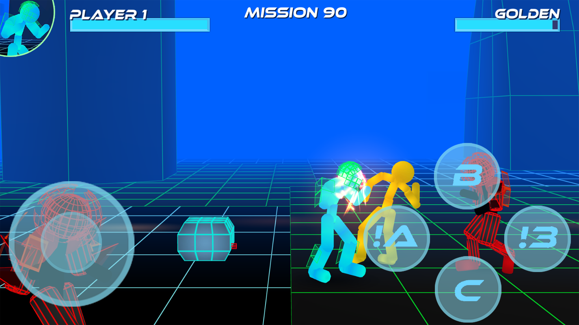 Stickman Neon Street Fighting Game Screenshot