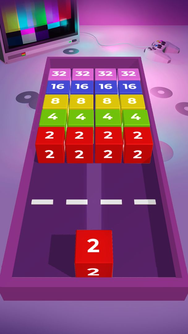 Screenshot of Chain Cube 2048: 3D merge game