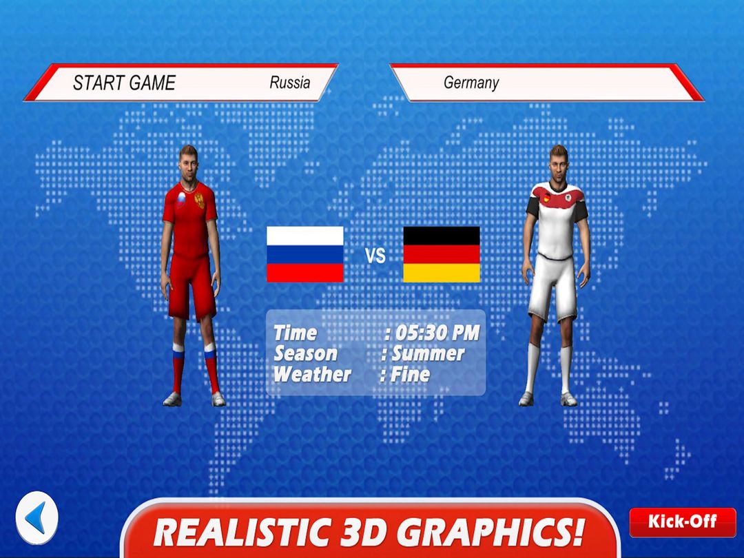 축구 2018 - 러시아 월드컵 경기 게임 스크린 샷
