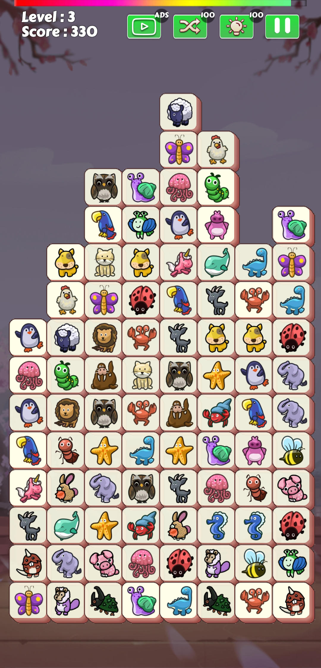 Animal Tiles Connect Game Screenshot