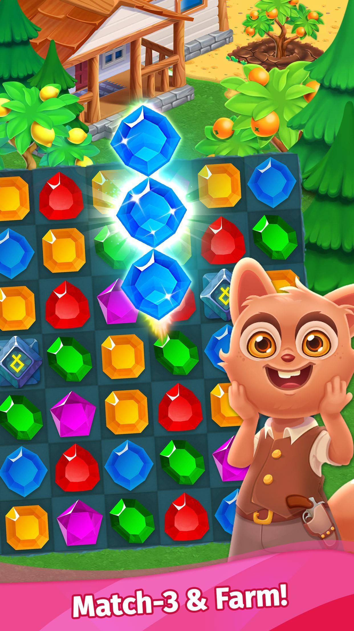 Screenshot 1 of Diamond Treasure: Game Mencocokkan 3 Permata Gratis 1.1.1