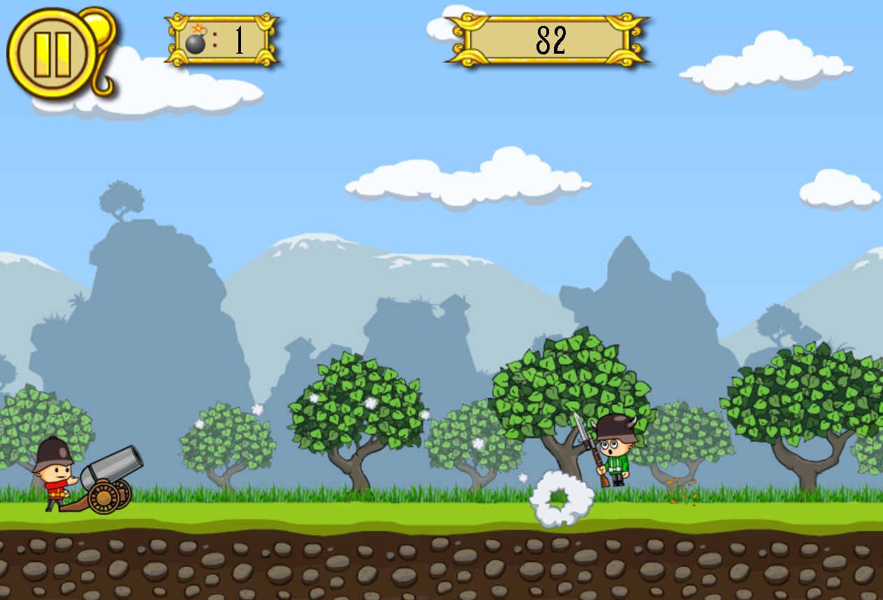 Cannons And Soldiers Game Screenshot