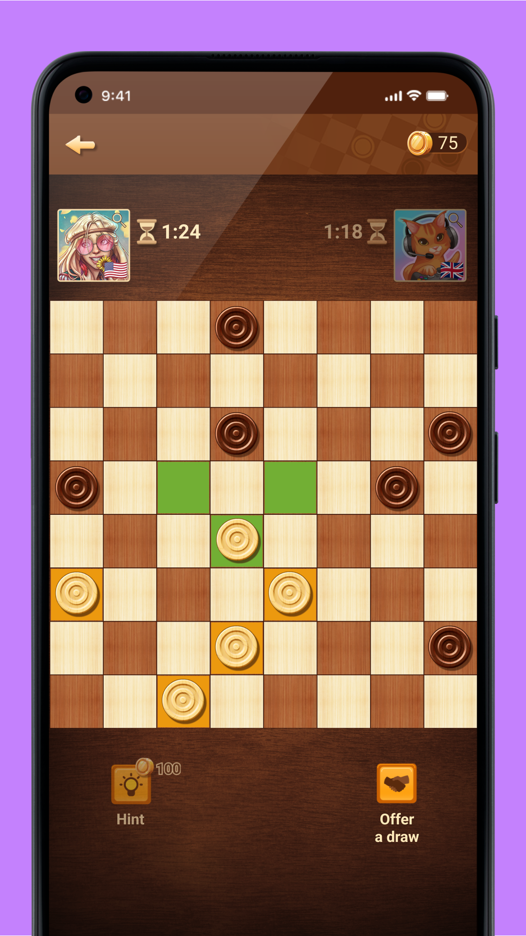 Checkers Online Game Screenshot
