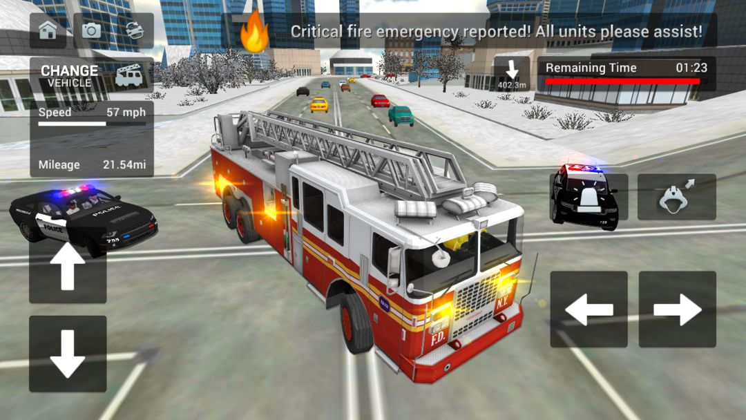 Fire Truck Rescue Simulator ภาพหน้าจอเกม