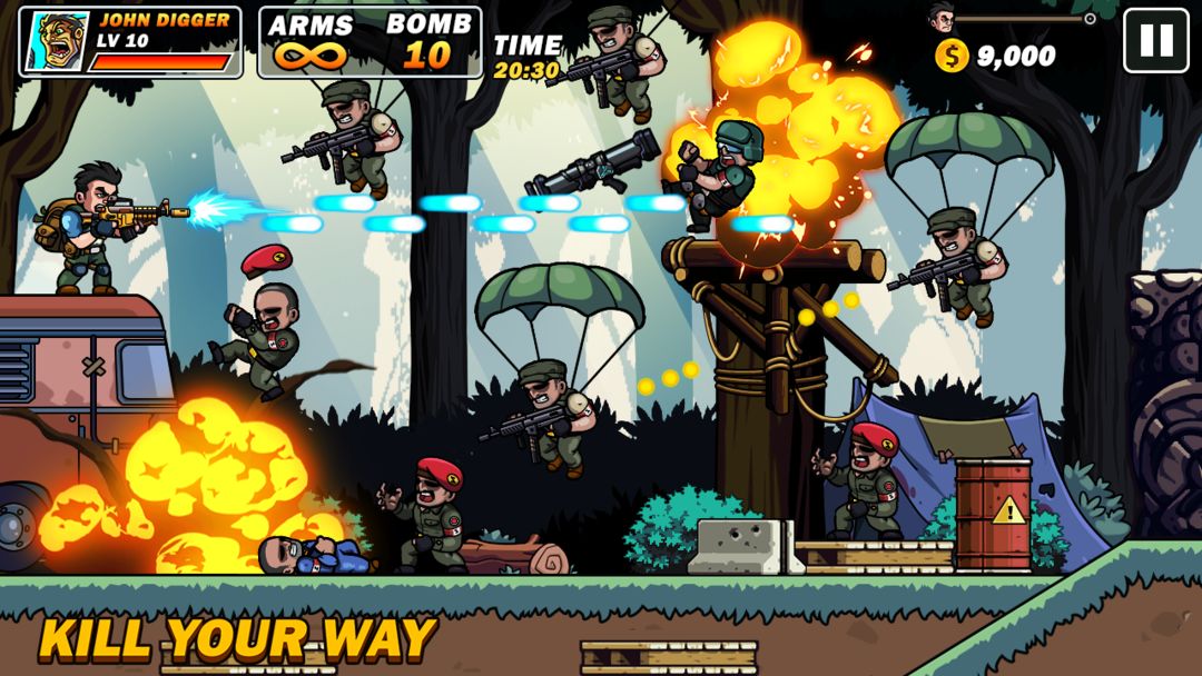 Metal Mercenary - 2D Platform Action Shooter 게임 스크린 샷