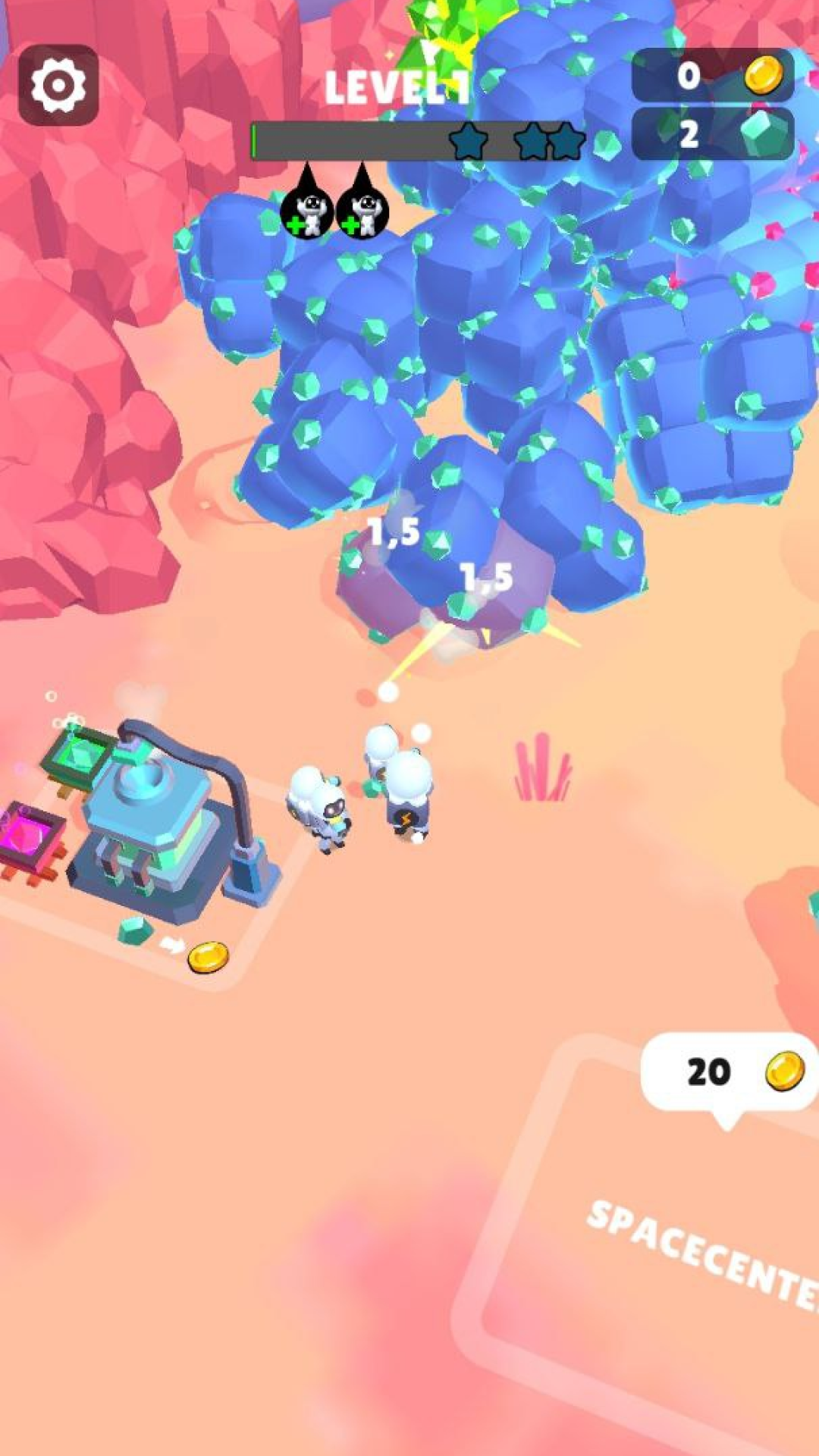 Rocket crystals Game Screenshot