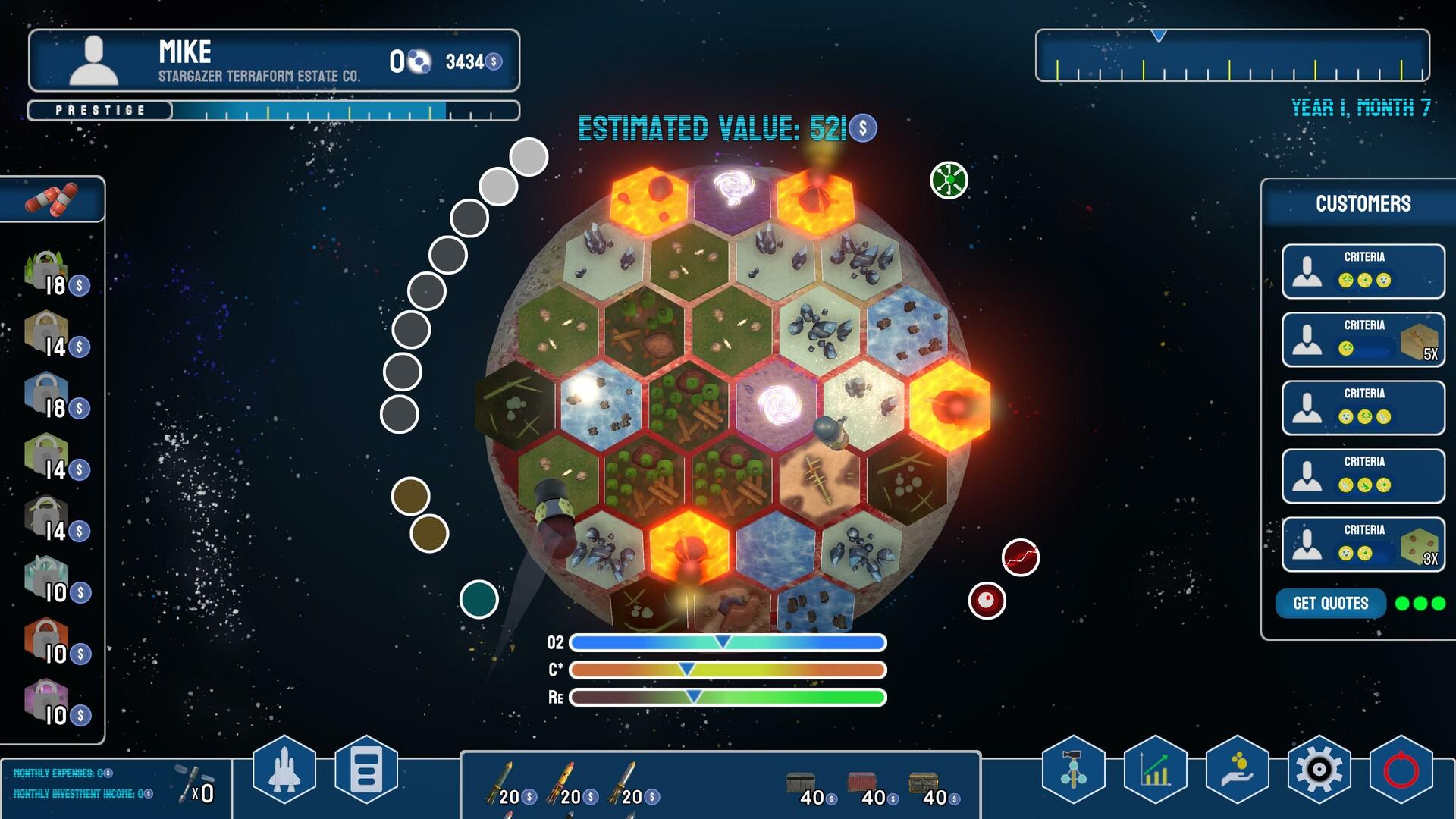 Screenshot of Stargazer's Terraforming Estate Co.