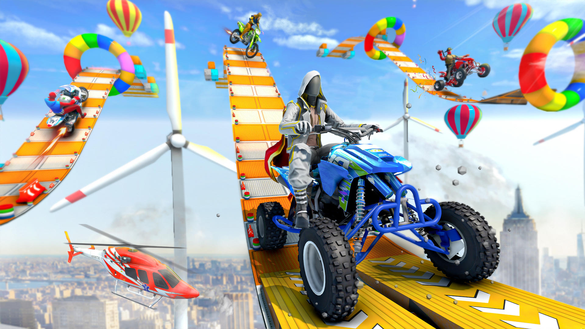 Stunt Bike Rider-Mega Ramps 3D Game Screenshot
