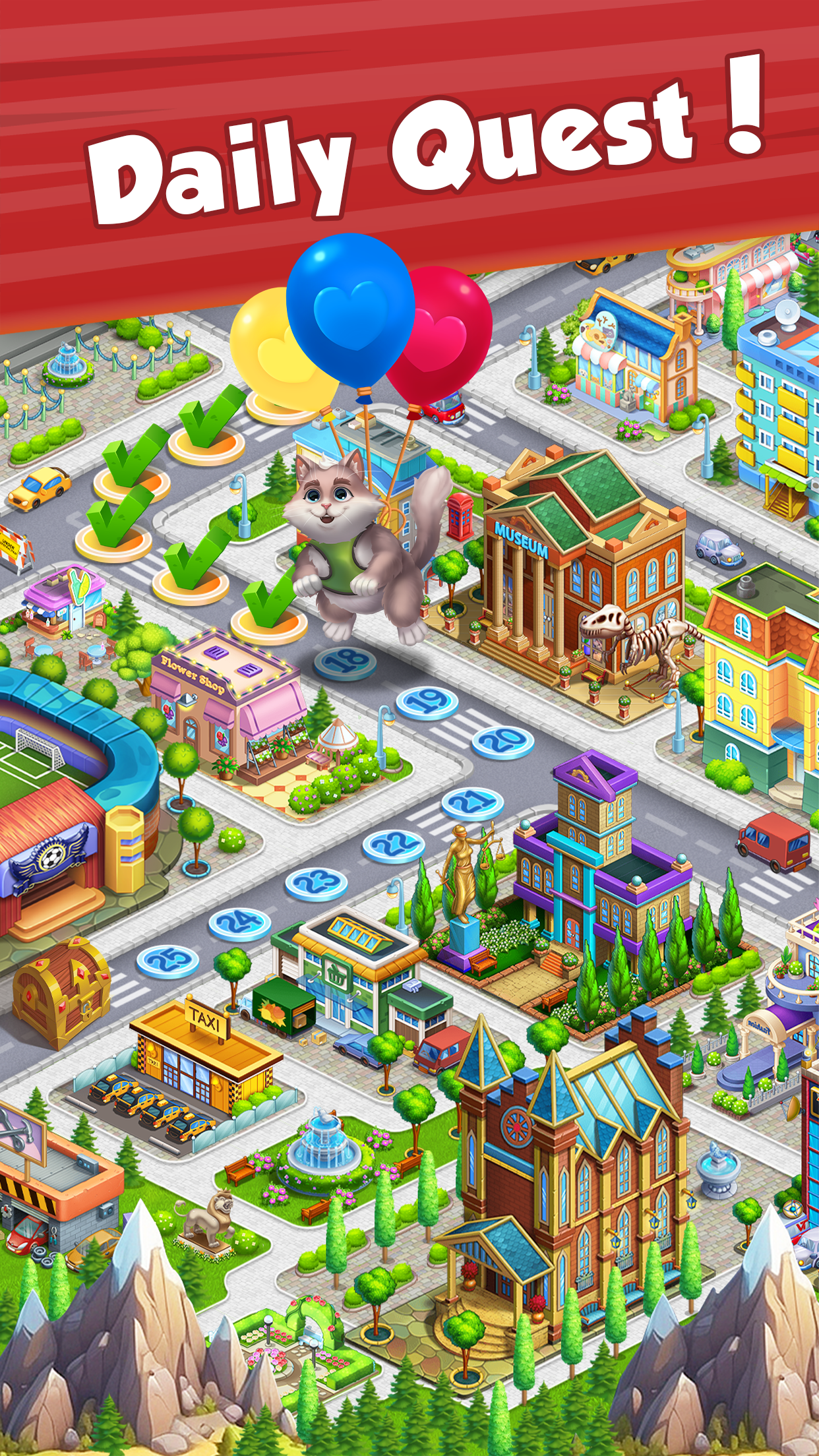 Cuplikan Layar Game City Kitty Match