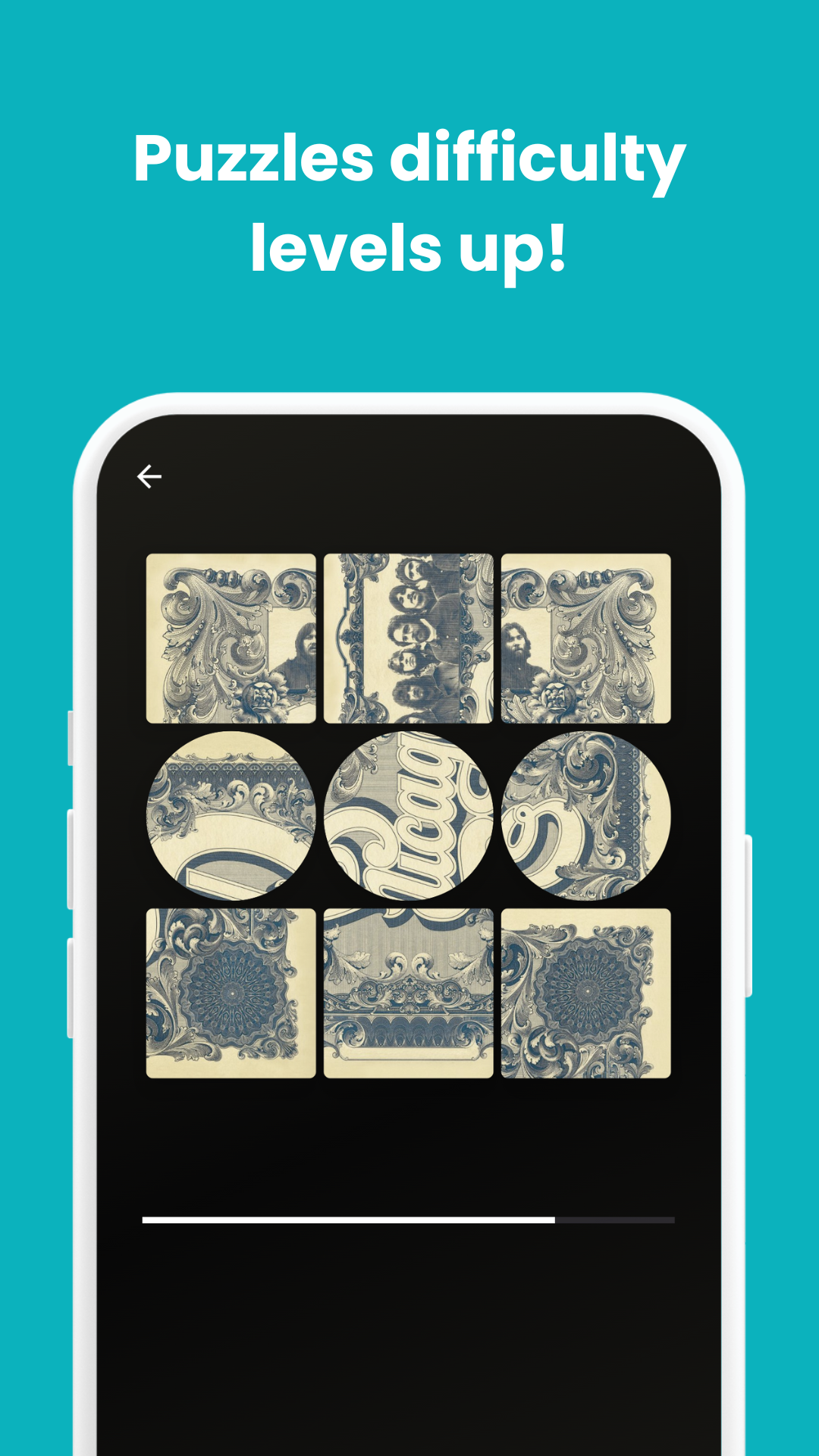 Screenshot of Reframe: Cover Shuffle Puzzle