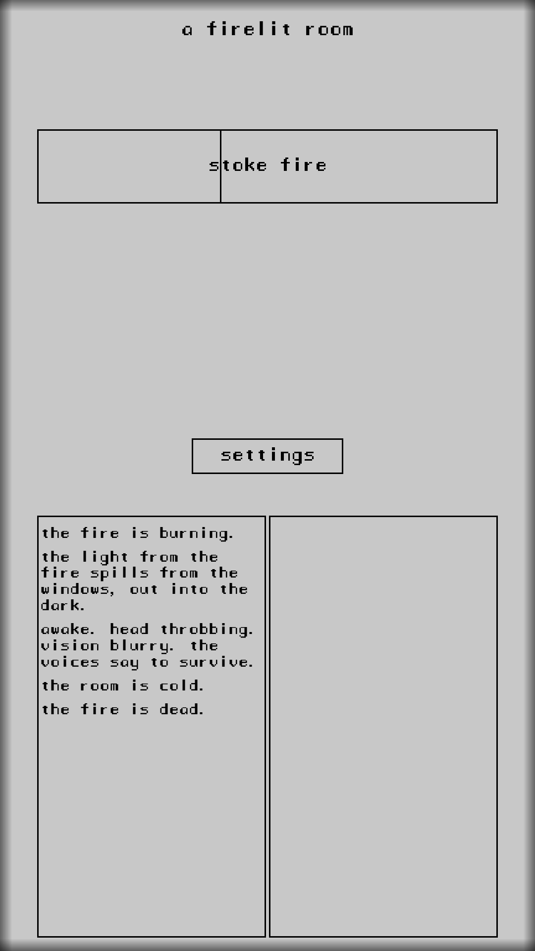 A Dark Room ® Game Screenshot