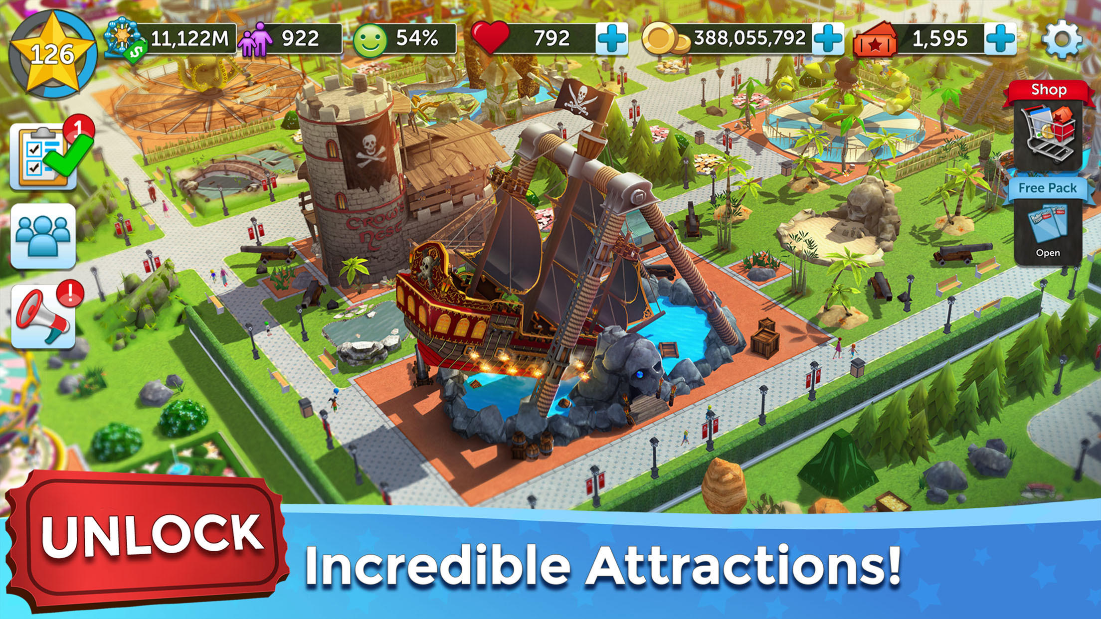 RollerCoaster Tycoon NETFLIX Game Screenshot