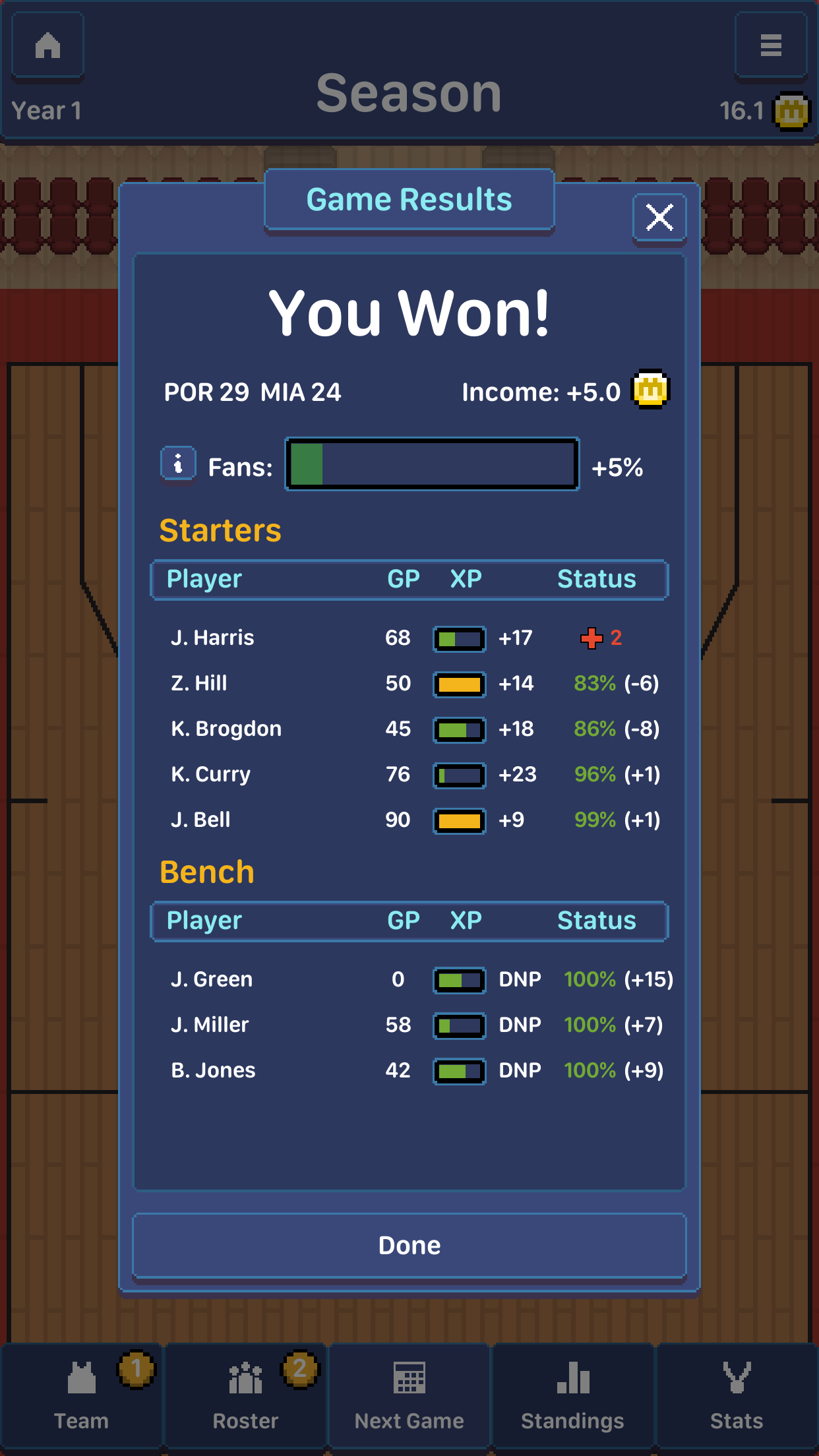 Hoop League Tactics ภาพหน้าจอเกม