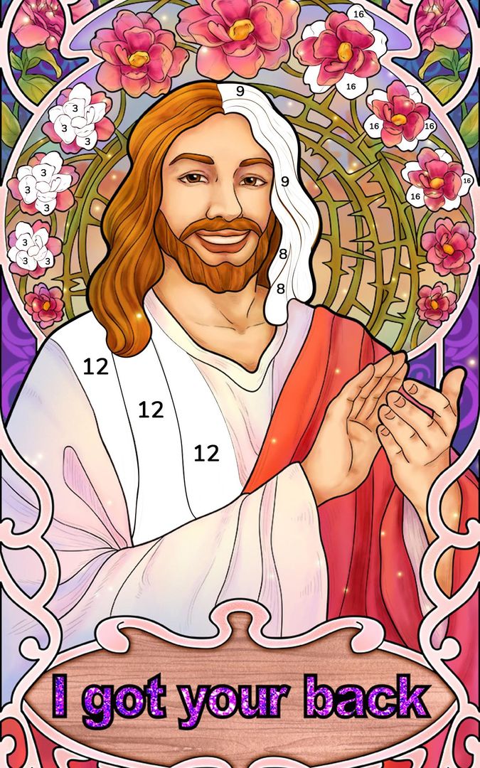 Bible Coloring Paint By Number screenshot game