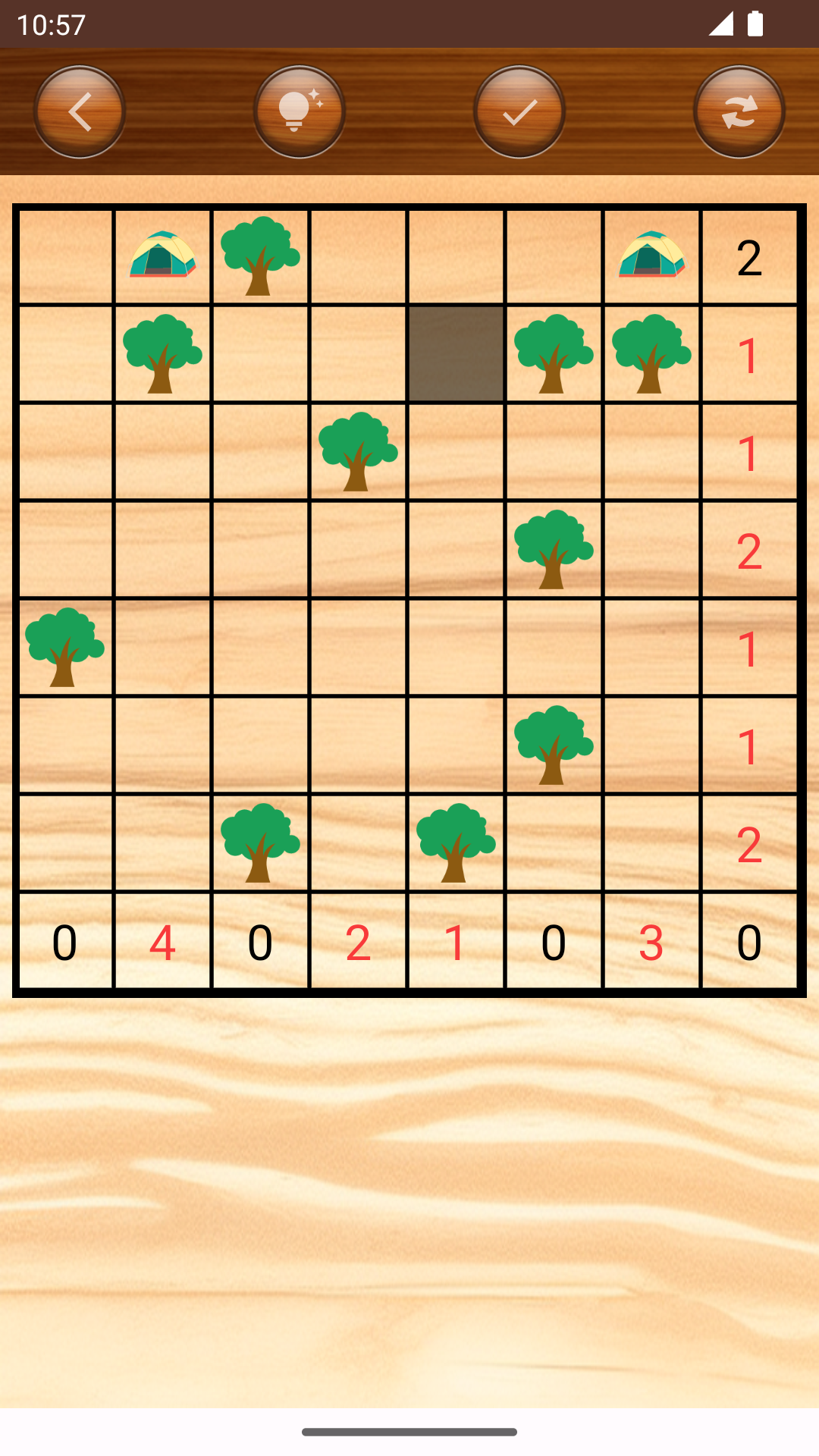 Tents Puzzle: Find the Tents Game Screenshot