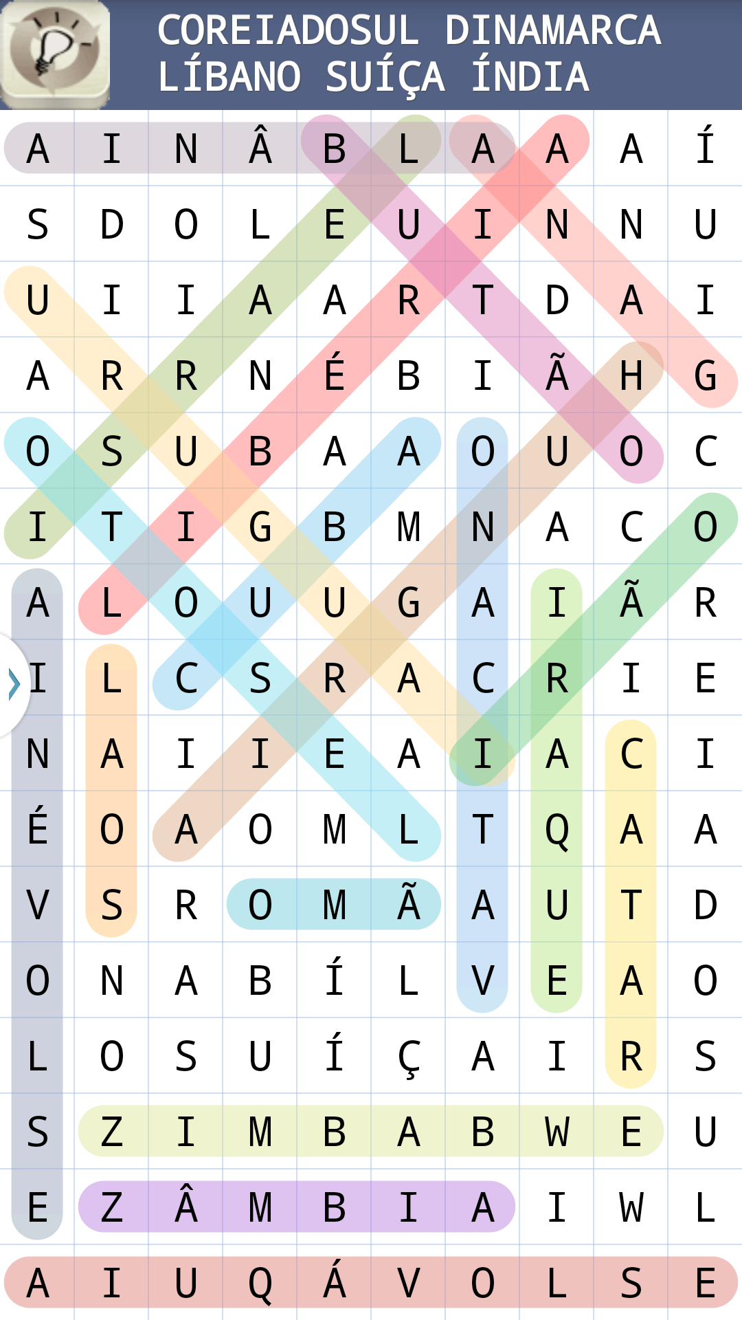 Captura de Tela do Jogo Caça-Palavras em Português