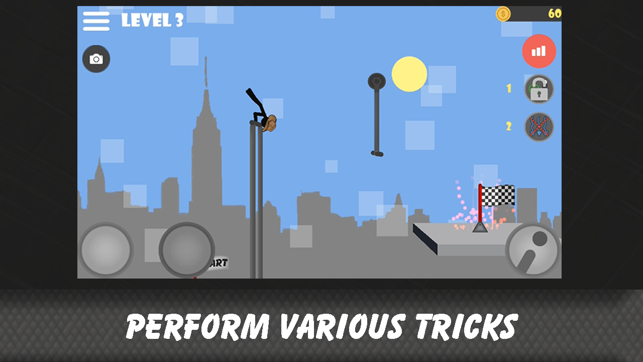 Cuplikan Layar Game Stickman flip on the bar