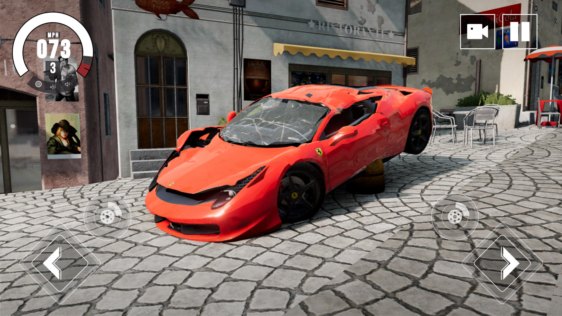 Ferrari Simulator Car Crash 3D Game Screenshot