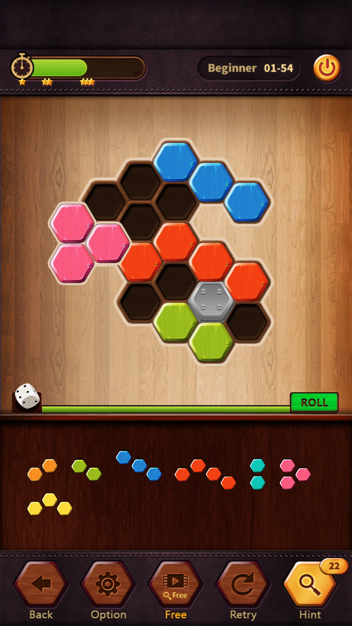 Wood Block Puzzle Hexa Game Screenshot