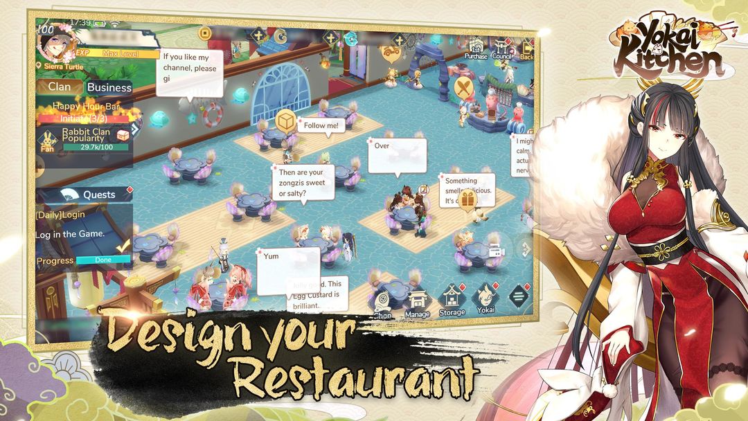 Yokai Kitchen - Restaurant Management RPG 게임 스크린 샷