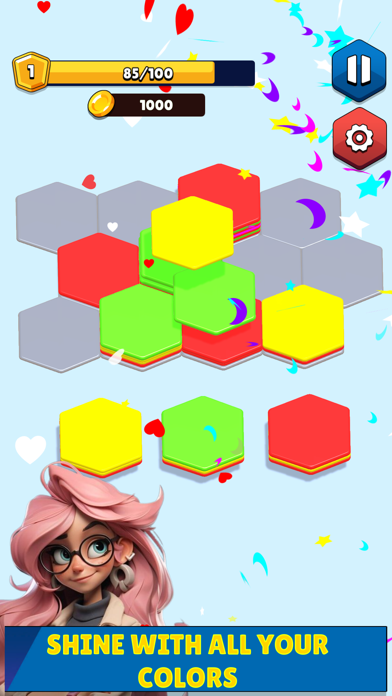 Merge Hexa Puzzle Sort Game 3d Game Screenshot