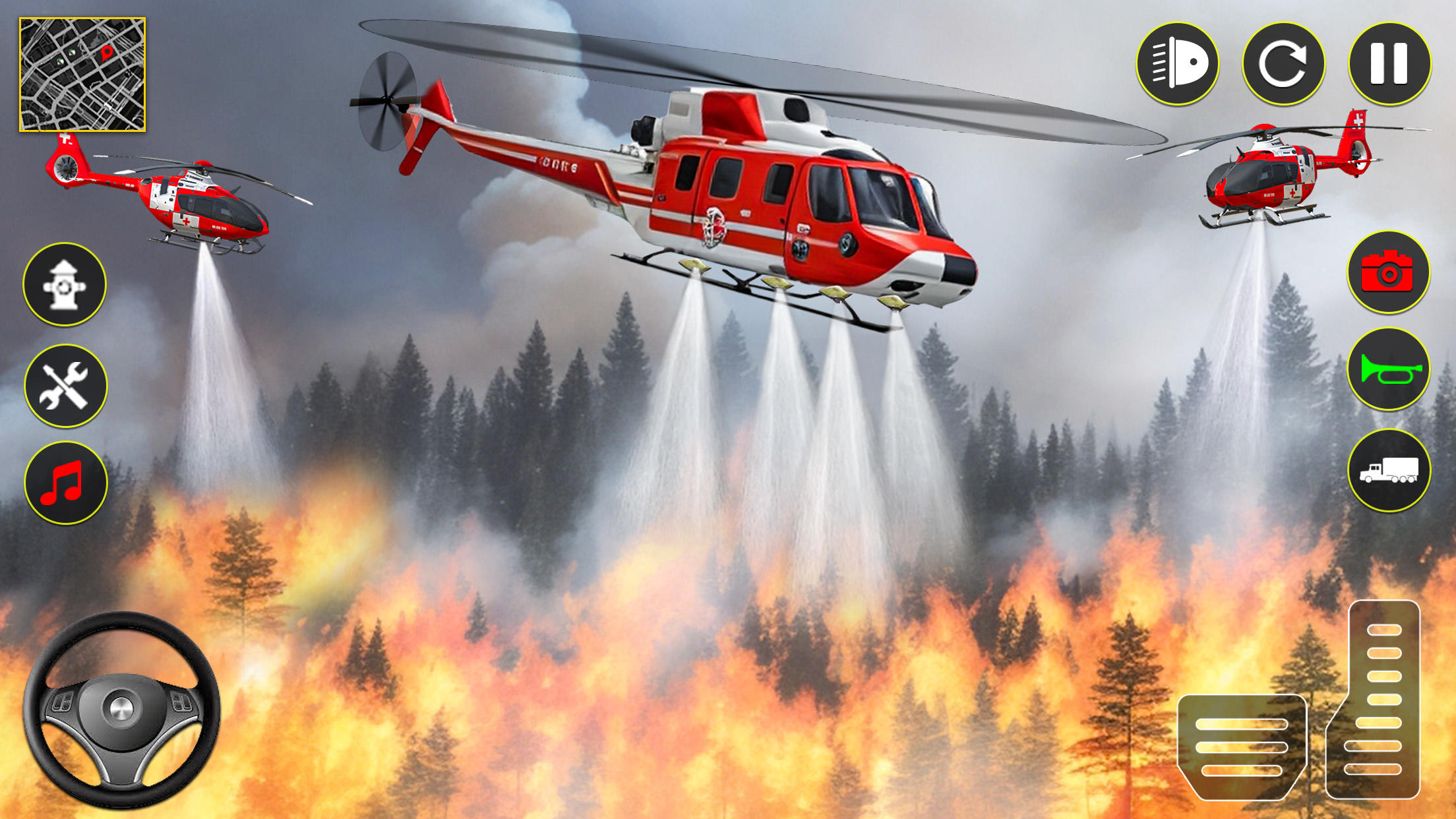 Fire Truck Rescue Sim Games 3d ภาพหน้าจอเกม