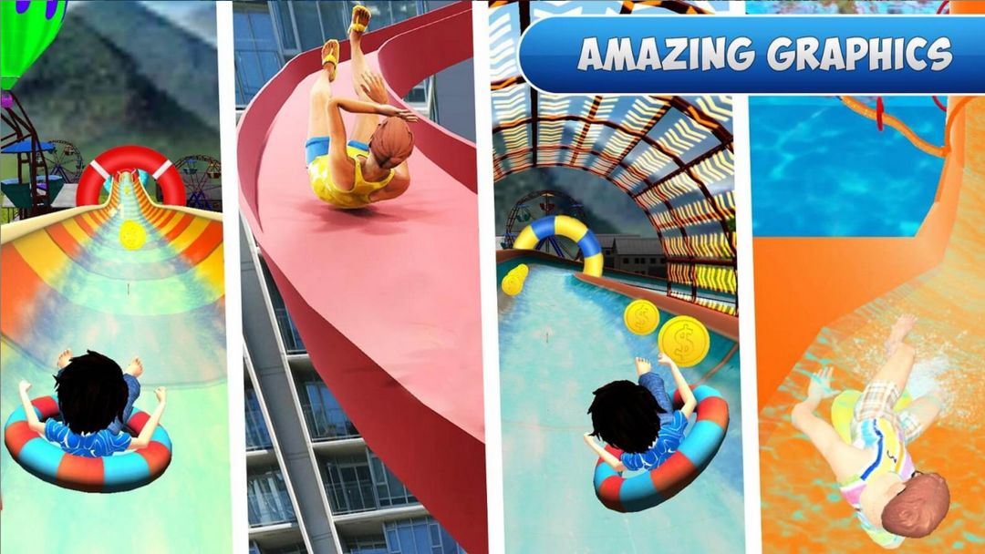 Aquapark: water slide race 2019 screenshot game