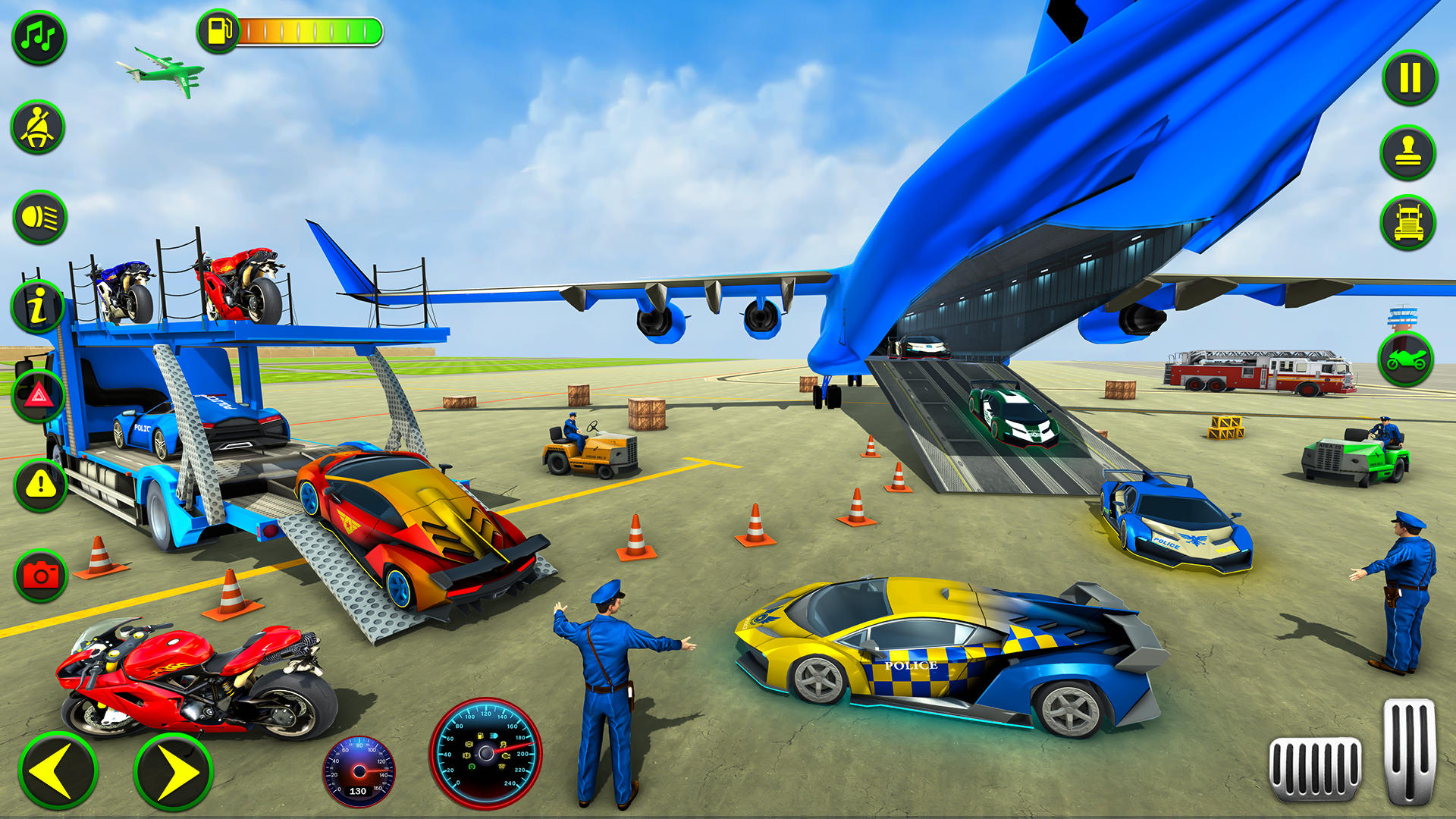 Police Plane Transporter Game Game Screenshot
