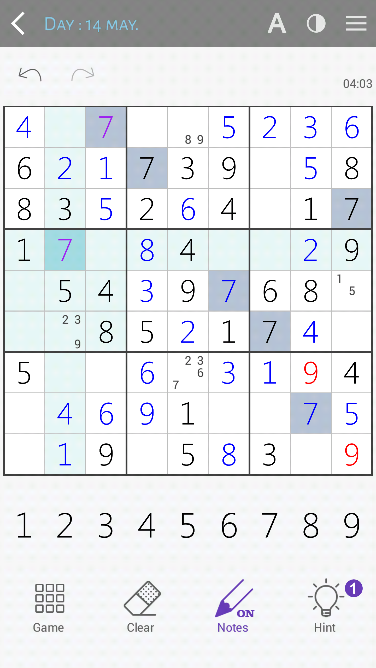 Sudoku classic ภาพหน้าจอเกม