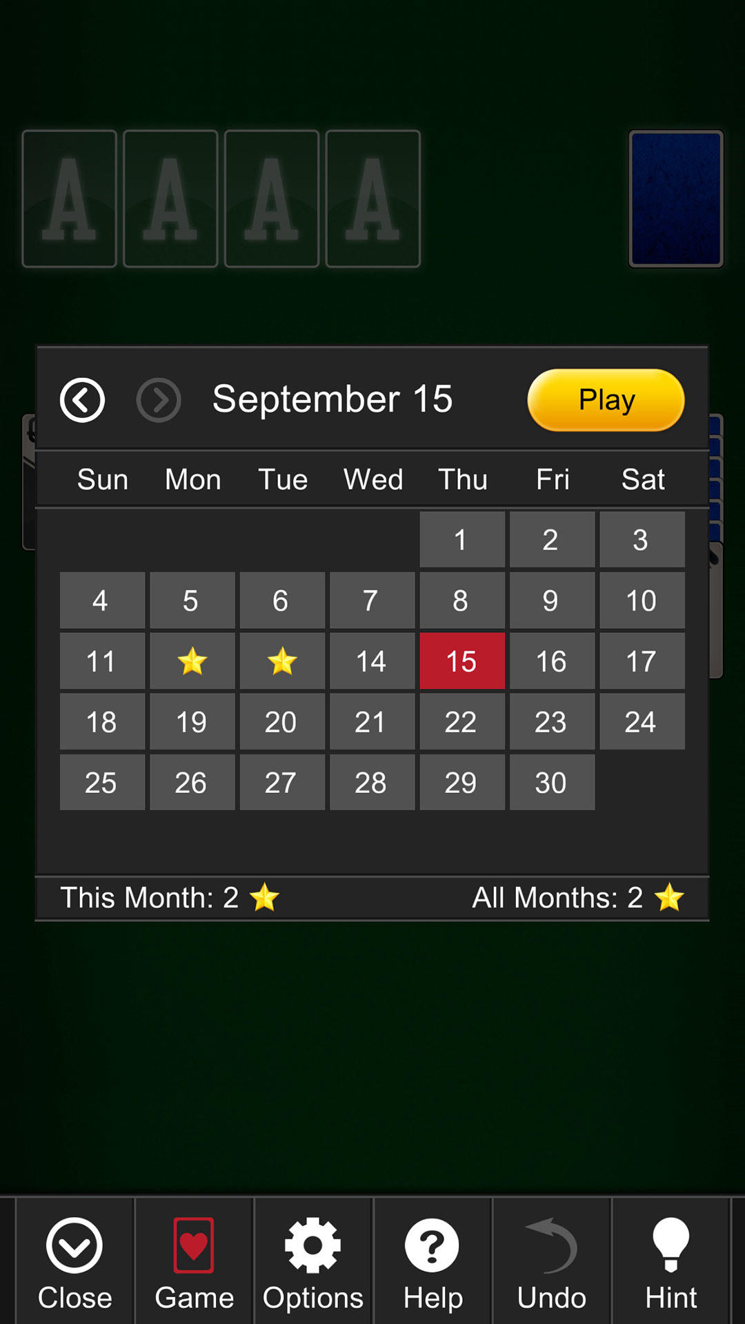 Solitaire Epic Game Screenshot