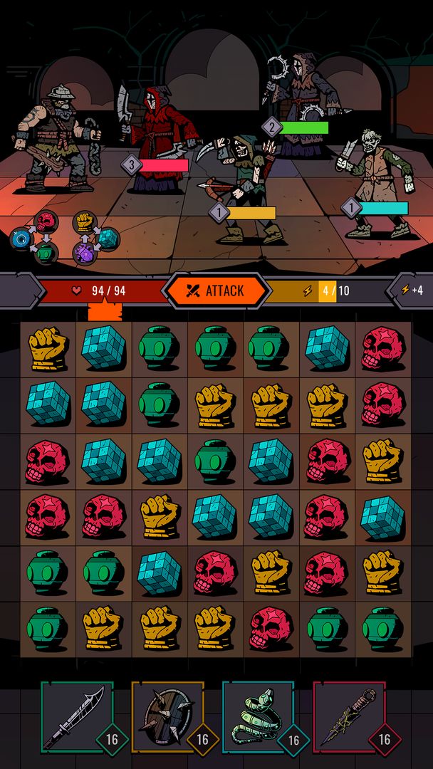 Screenshot of Path of Puzzles: Match-3 RPG