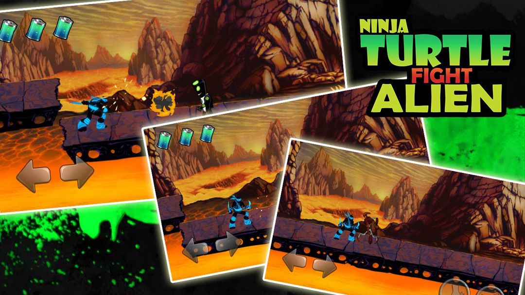Turtles and Ninja fight Alien screenshot game