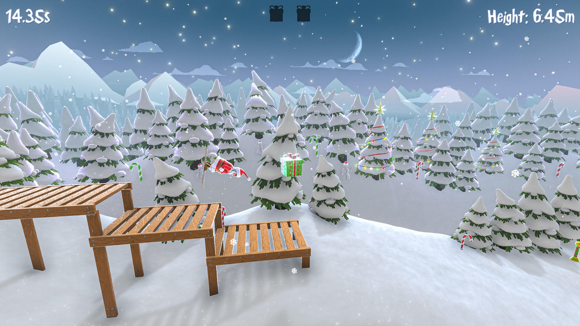 Santa's Slippery Slope (Ski Stunts) Game Screenshot