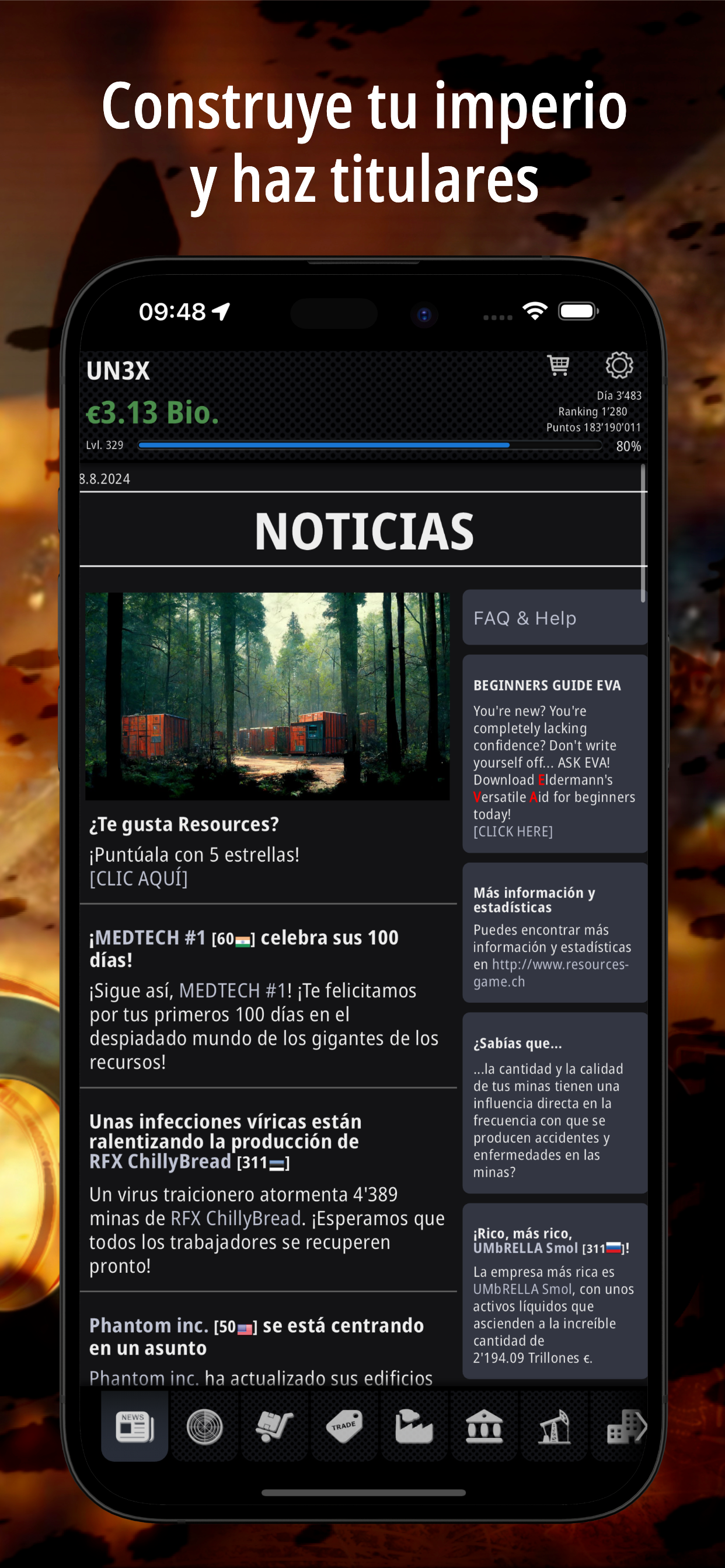Captura de Pantalla del Juego Resources: Business Tycoon GPS