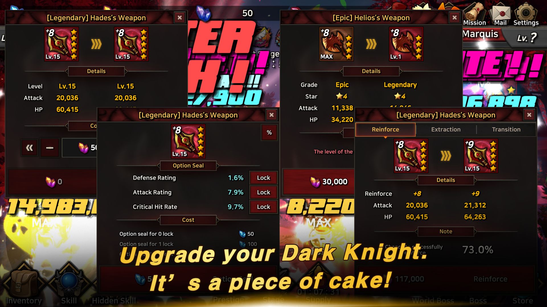 Screenshot of Dark Knight : Idle RPG game