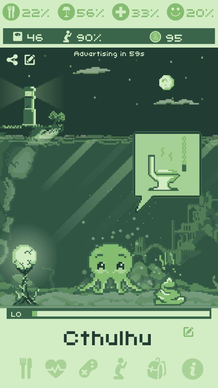 Cthulhu Virtual Pet Game Screenshot