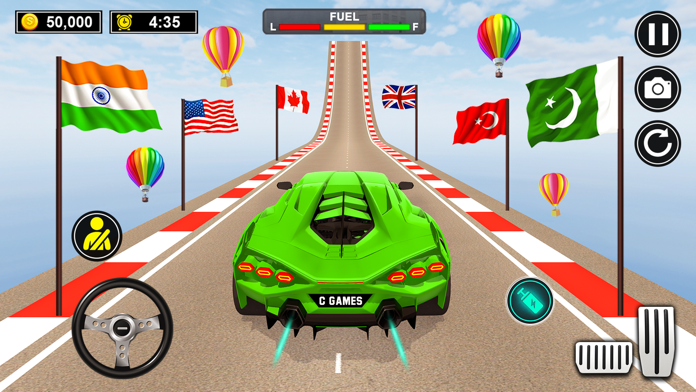 Cuplikan Layar Game Muscle Car Stunts - Mega Ramp